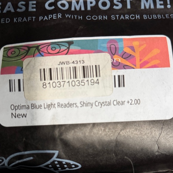 Optima Blue Light Readers, shiny Crystal Clear +2.0 by MicroVision - Picture 8 of 8